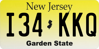 NJ license plate I34KKQ
