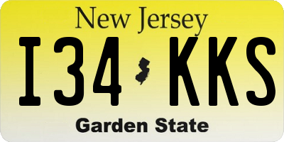 NJ license plate I34KKS