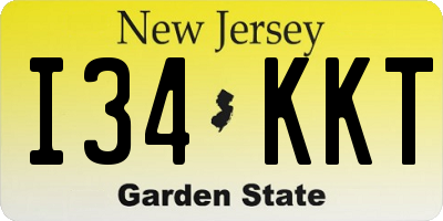 NJ license plate I34KKT