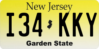 NJ license plate I34KKY