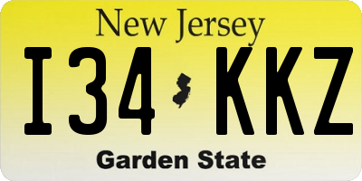 NJ license plate I34KKZ
