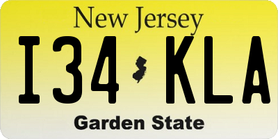 NJ license plate I34KLA