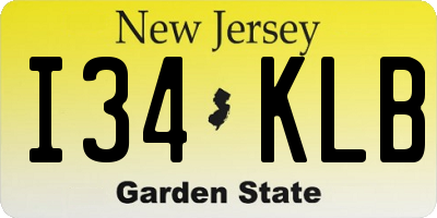NJ license plate I34KLB