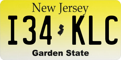 NJ license plate I34KLC