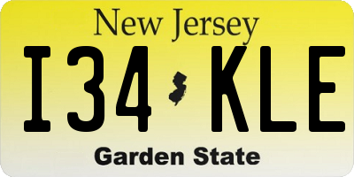 NJ license plate I34KLE