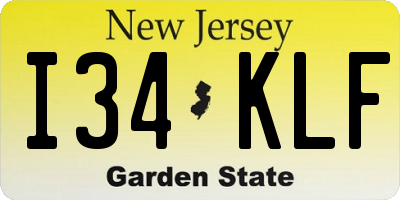 NJ license plate I34KLF