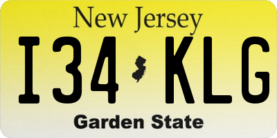 NJ license plate I34KLG