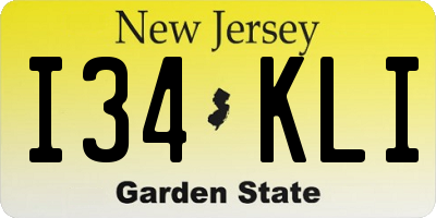 NJ license plate I34KLI