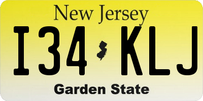 NJ license plate I34KLJ