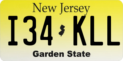 NJ license plate I34KLL