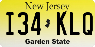 NJ license plate I34KLQ