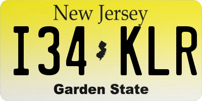 NJ license plate I34KLR