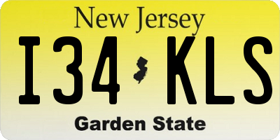 NJ license plate I34KLS