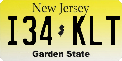 NJ license plate I34KLT