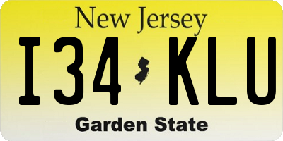 NJ license plate I34KLU
