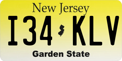 NJ license plate I34KLV