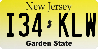 NJ license plate I34KLW