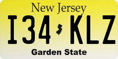 NJ license plate I34KLZ