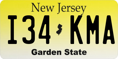 NJ license plate I34KMA