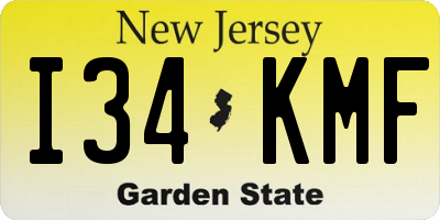 NJ license plate I34KMF
