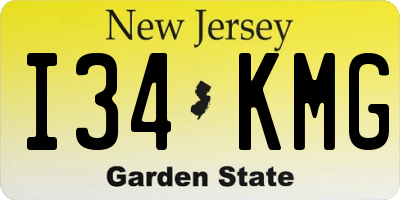 NJ license plate I34KMG