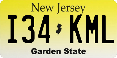 NJ license plate I34KML