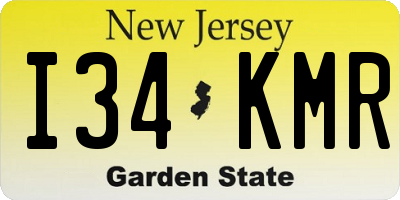 NJ license plate I34KMR