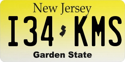 NJ license plate I34KMS