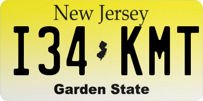 NJ license plate I34KMT