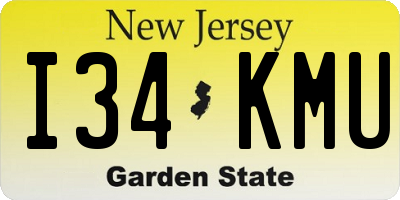 NJ license plate I34KMU