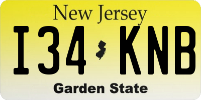 NJ license plate I34KNB