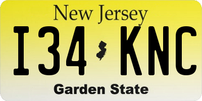 NJ license plate I34KNC
