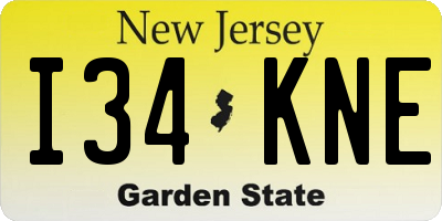 NJ license plate I34KNE