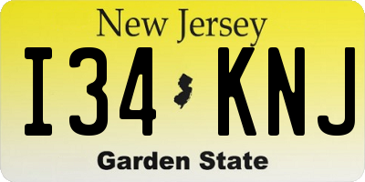 NJ license plate I34KNJ