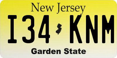 NJ license plate I34KNM