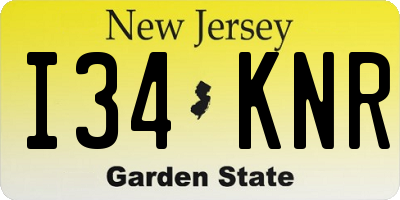 NJ license plate I34KNR