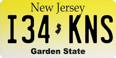 NJ license plate I34KNS