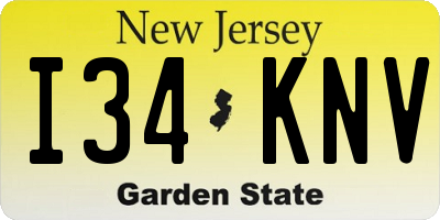 NJ license plate I34KNV