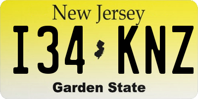 NJ license plate I34KNZ