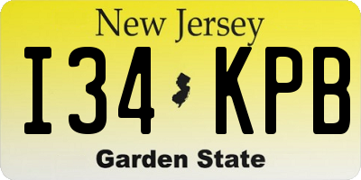 NJ license plate I34KPB