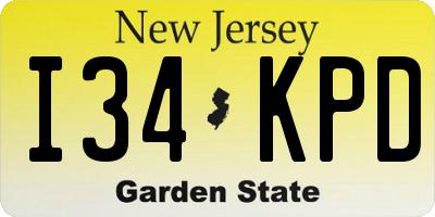 NJ license plate I34KPD