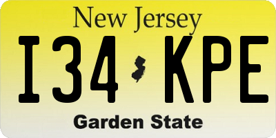 NJ license plate I34KPE