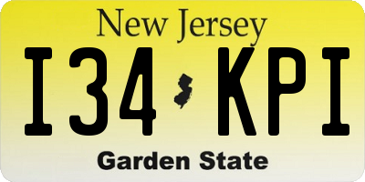 NJ license plate I34KPI
