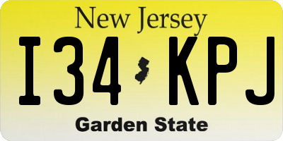 NJ license plate I34KPJ