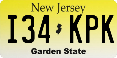 NJ license plate I34KPK
