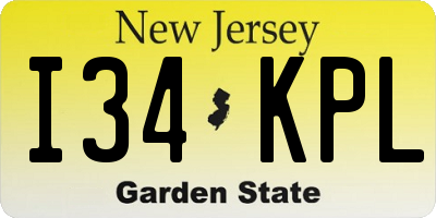 NJ license plate I34KPL