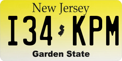 NJ license plate I34KPM