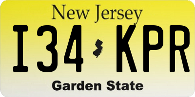 NJ license plate I34KPR