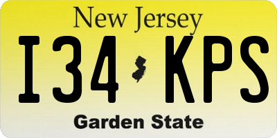 NJ license plate I34KPS