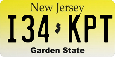 NJ license plate I34KPT